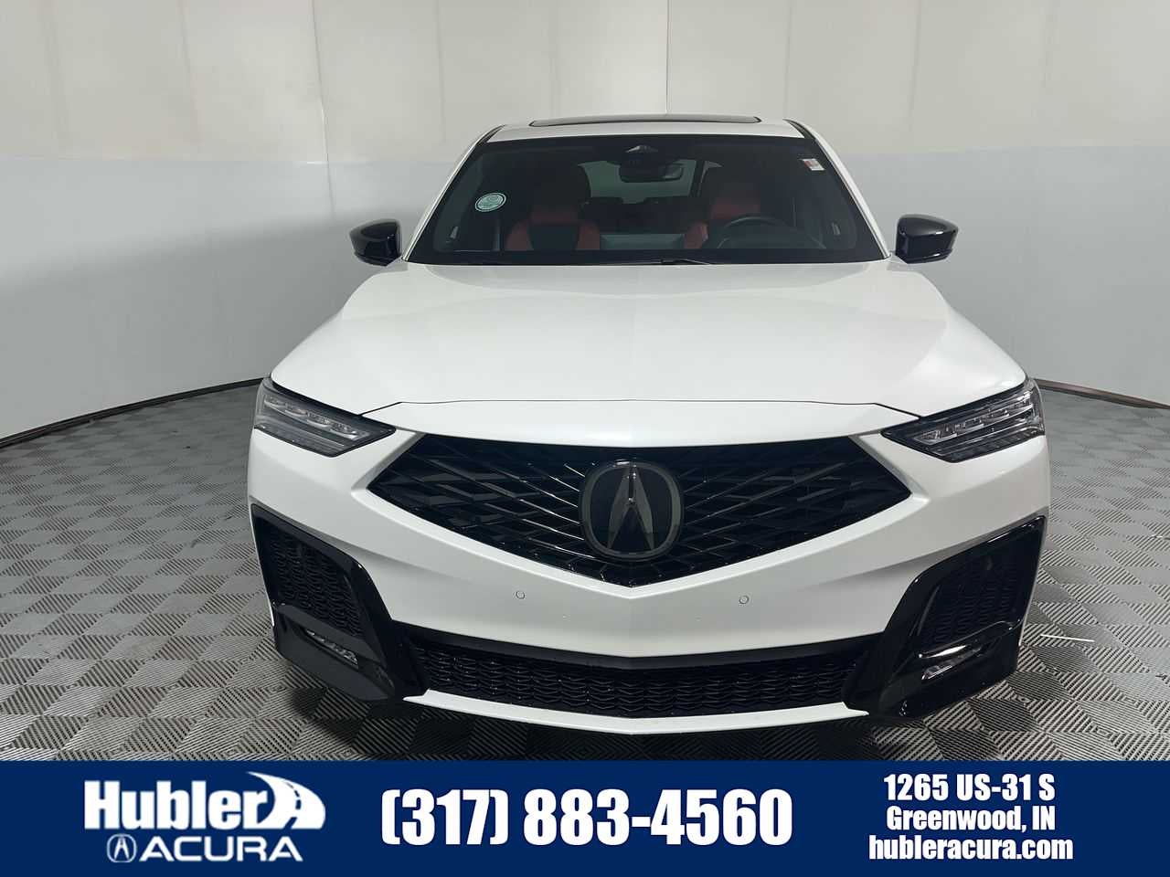 2026 Acura MDX w/A-Spec Package in Platinum White Pearl — front three-quarter view