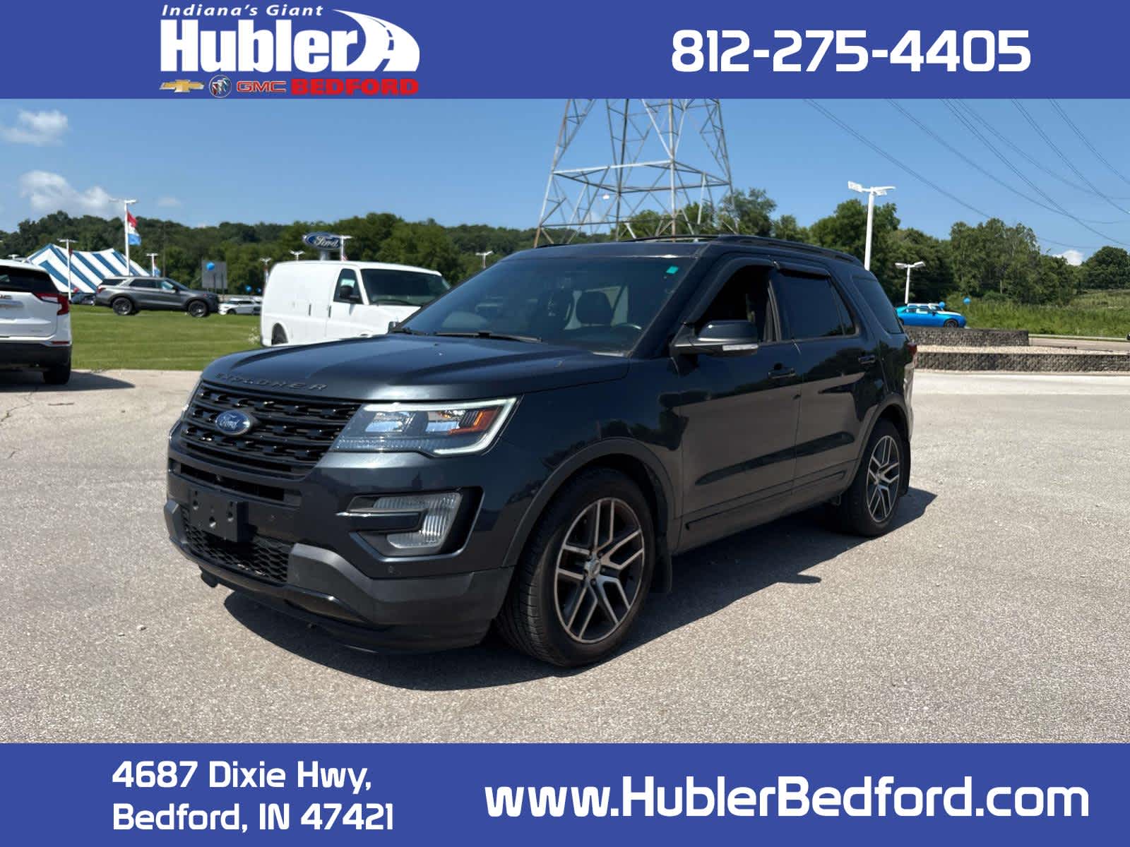 2017 Ford Explorer Sport in Black — front three-quarter view