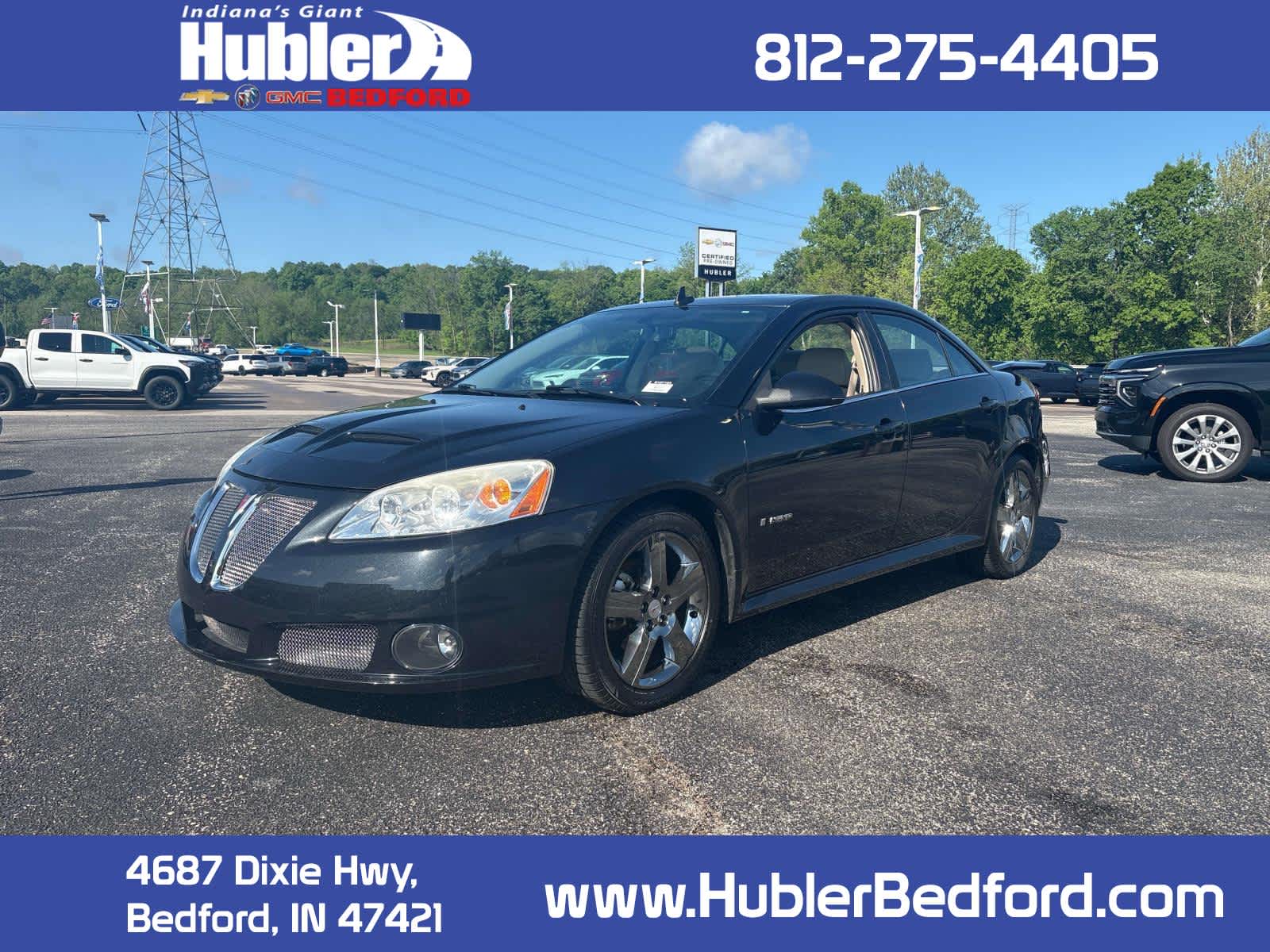 2008 Pontiac G6 GXP in Carbon Black Metallic — front three-quarter view