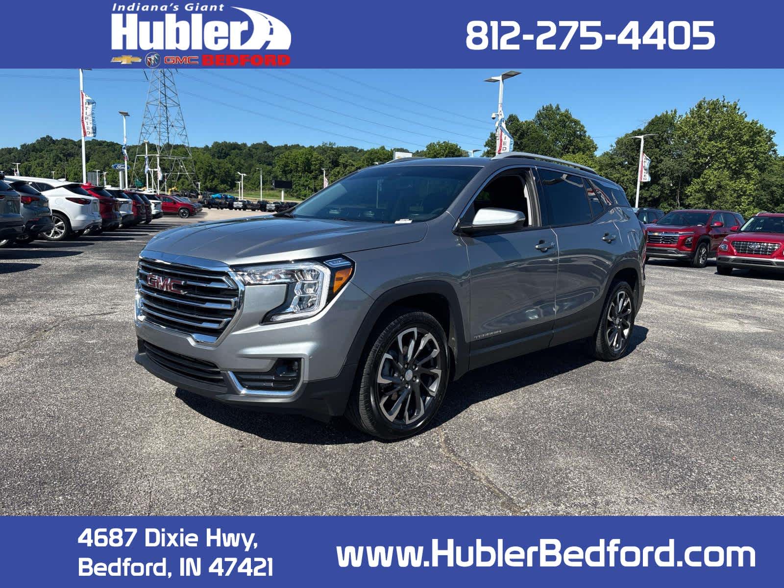 2024 GMC Terrain SLT in Sterling Metallic — front three-quarter view