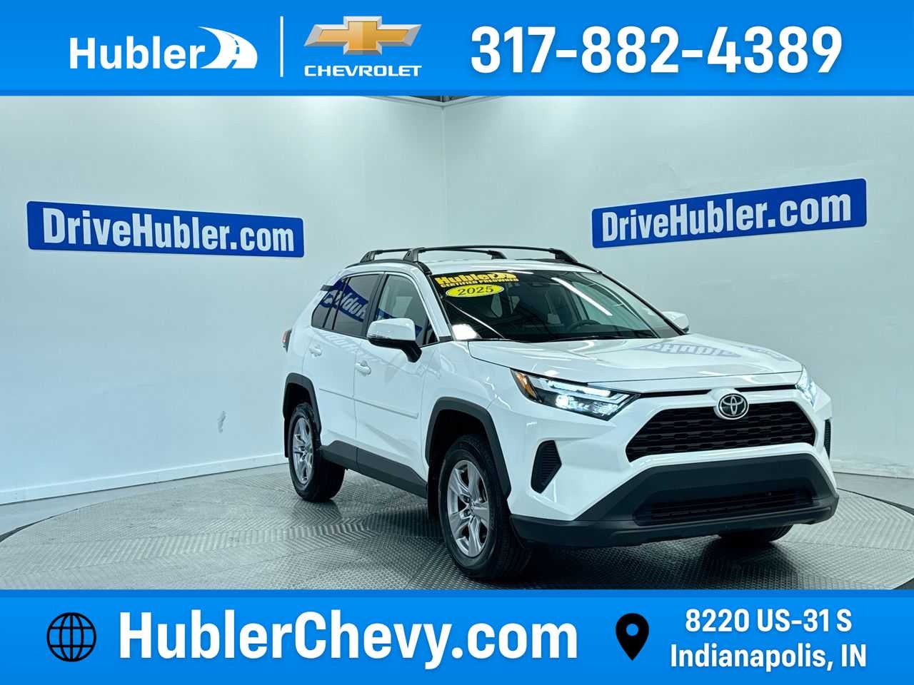 2025 Toyota RAV4 XLE in Ice Cap — front three-quarter view