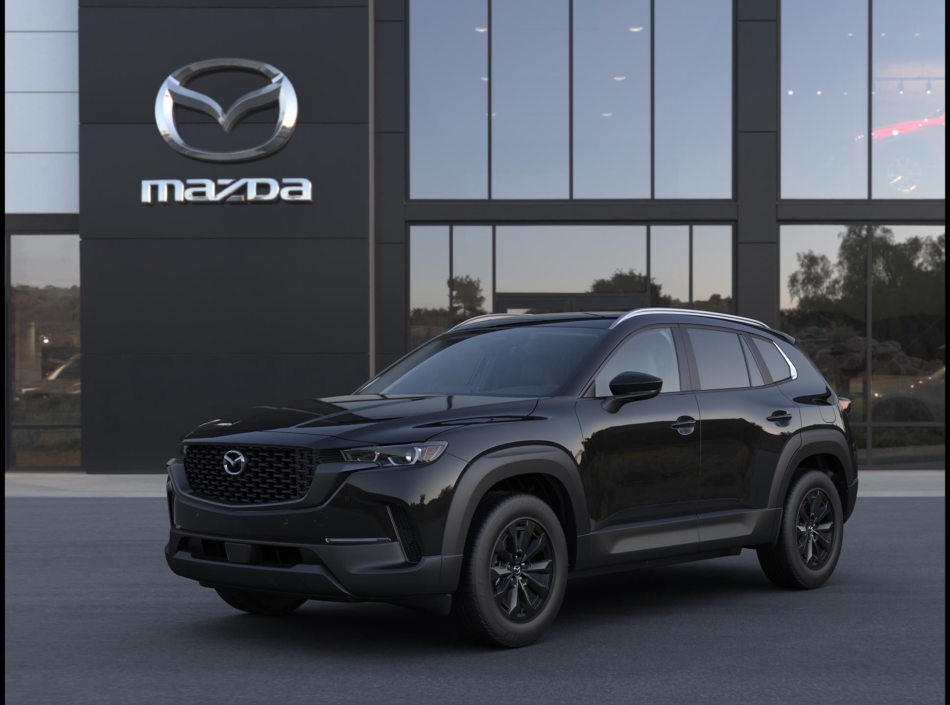 2026 Mazda Mazda CX-50 Hybrid Preferred AWD in Jet Black Mica — front three-quarter view