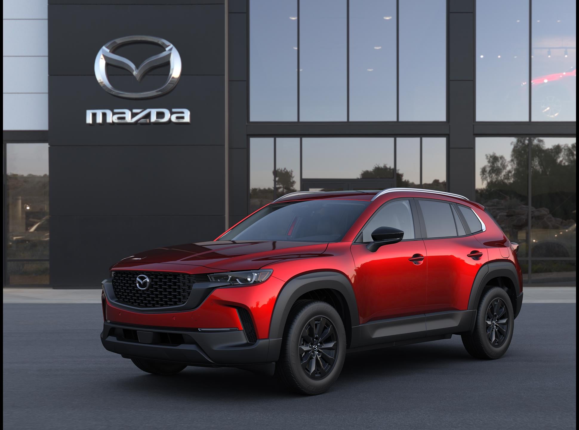 2026 Mazda Mazda CX-50 Hybrid Preferred AWD in Soul Red Crystal Metallic — front three-quarter view