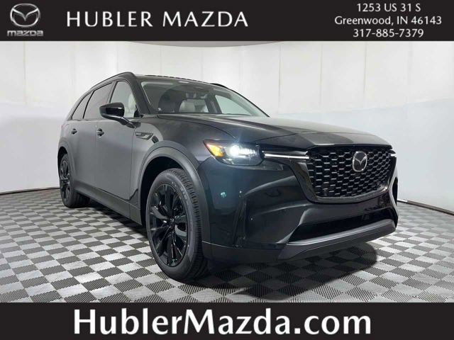 2026 Mazda Mazda CX-90 Plug-In Hybrid Premium Sport AWD in Jet Black Mica — front three-quarter view