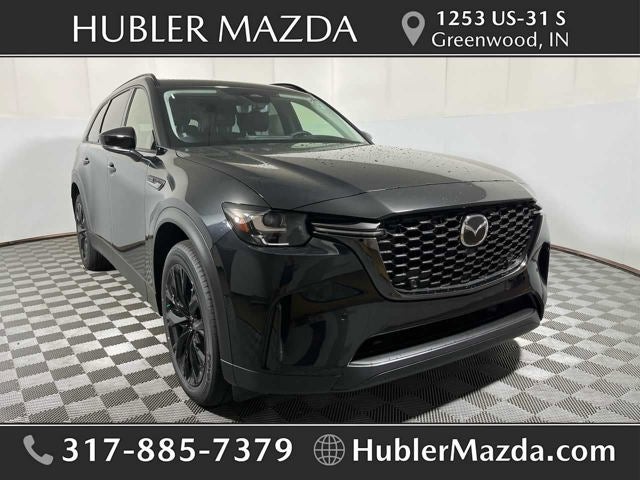 2026 Mazda Mazda CX-90 3.3 Turbo Premium Sport AWD in Jet Black Mica — front three-quarter view