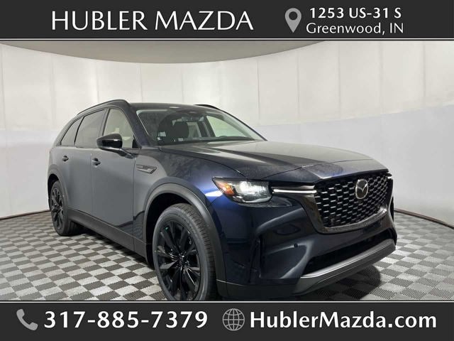 2026 Mazda Mazda CX-90 3.3 Turbo Premium Sport AWD in Deep Crystal Blue Mica — front three-quarter view