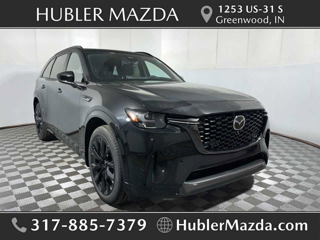 2026 Mazda Mazda CX-90 3.3 Turbo S Premium Sport AWD in Jet Black Mica — front three-quarter view