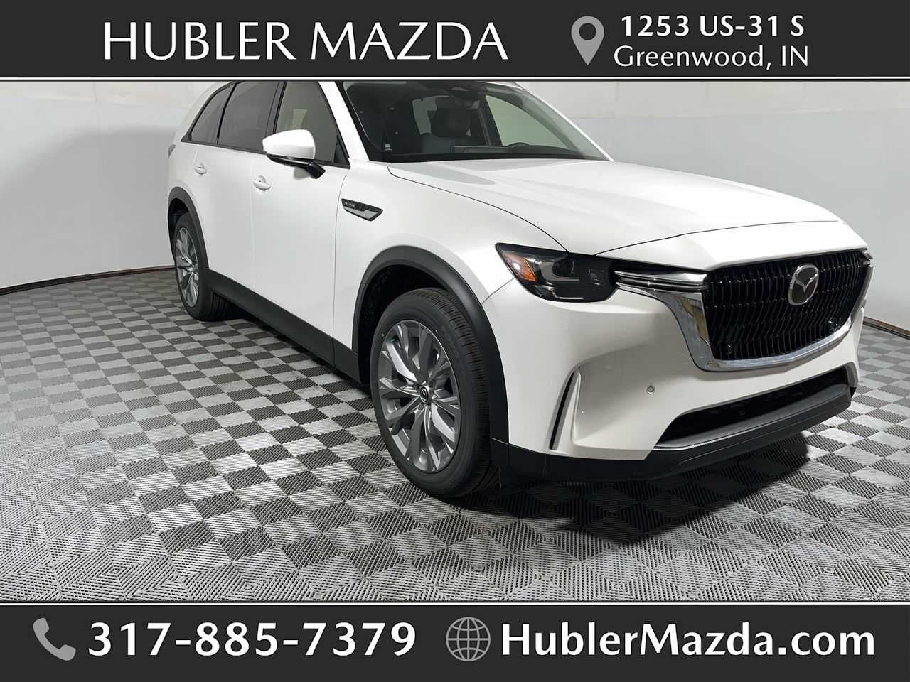 2026 Mazda Mazda CX-90 3.3 Turbo Preferred AWD in Rhodium White Premium — front three-quarter view