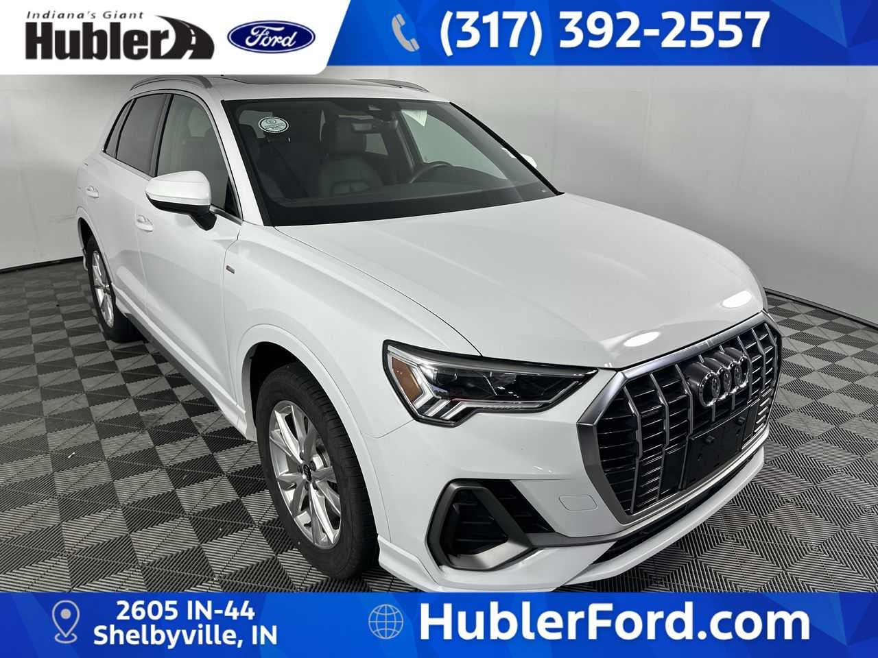 2025 Audi Q3 S line Premium in Polar White — front three-quarter view